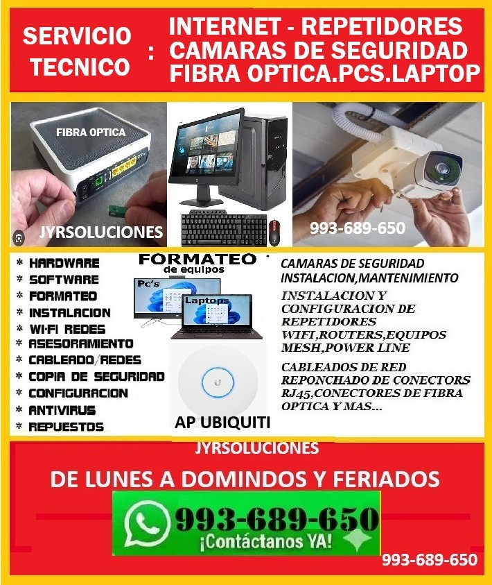 Soporte Técnico Express: PCs, Laptops, Cámaras e Internet