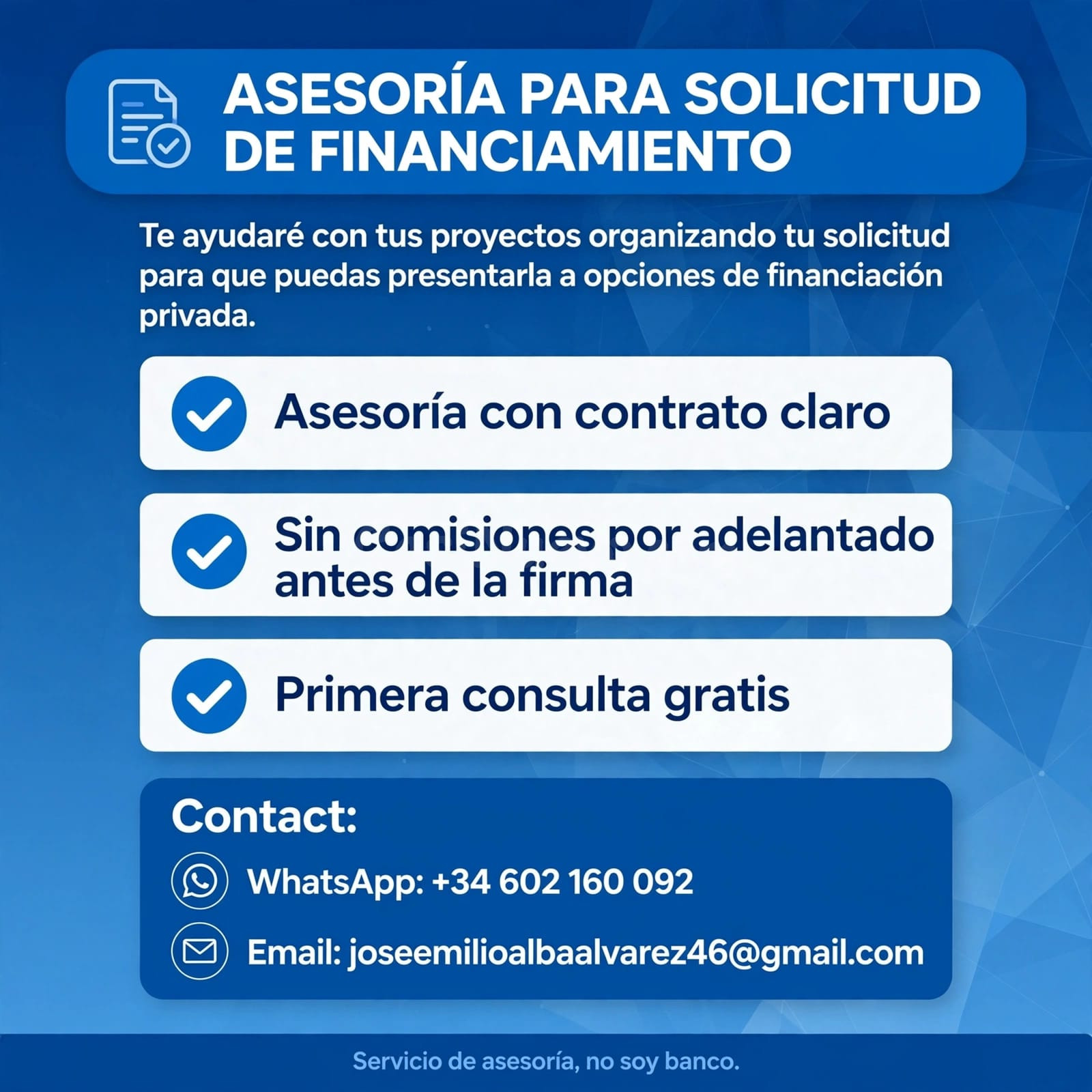 Necesitas ayuda para estructurar tu solicitud de financiación?