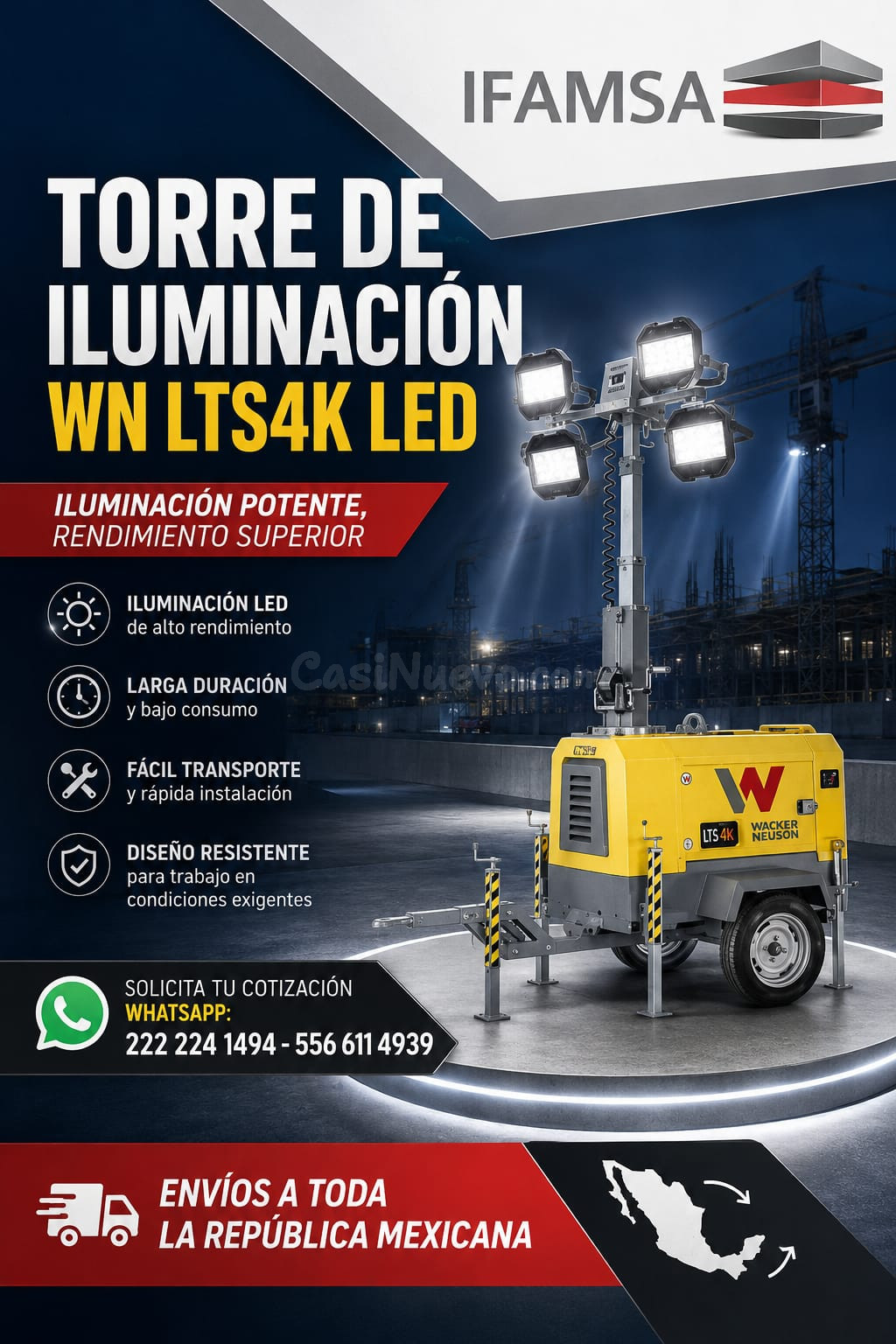 TORRE DE ILUMINACIÓN WN LTS4K LED