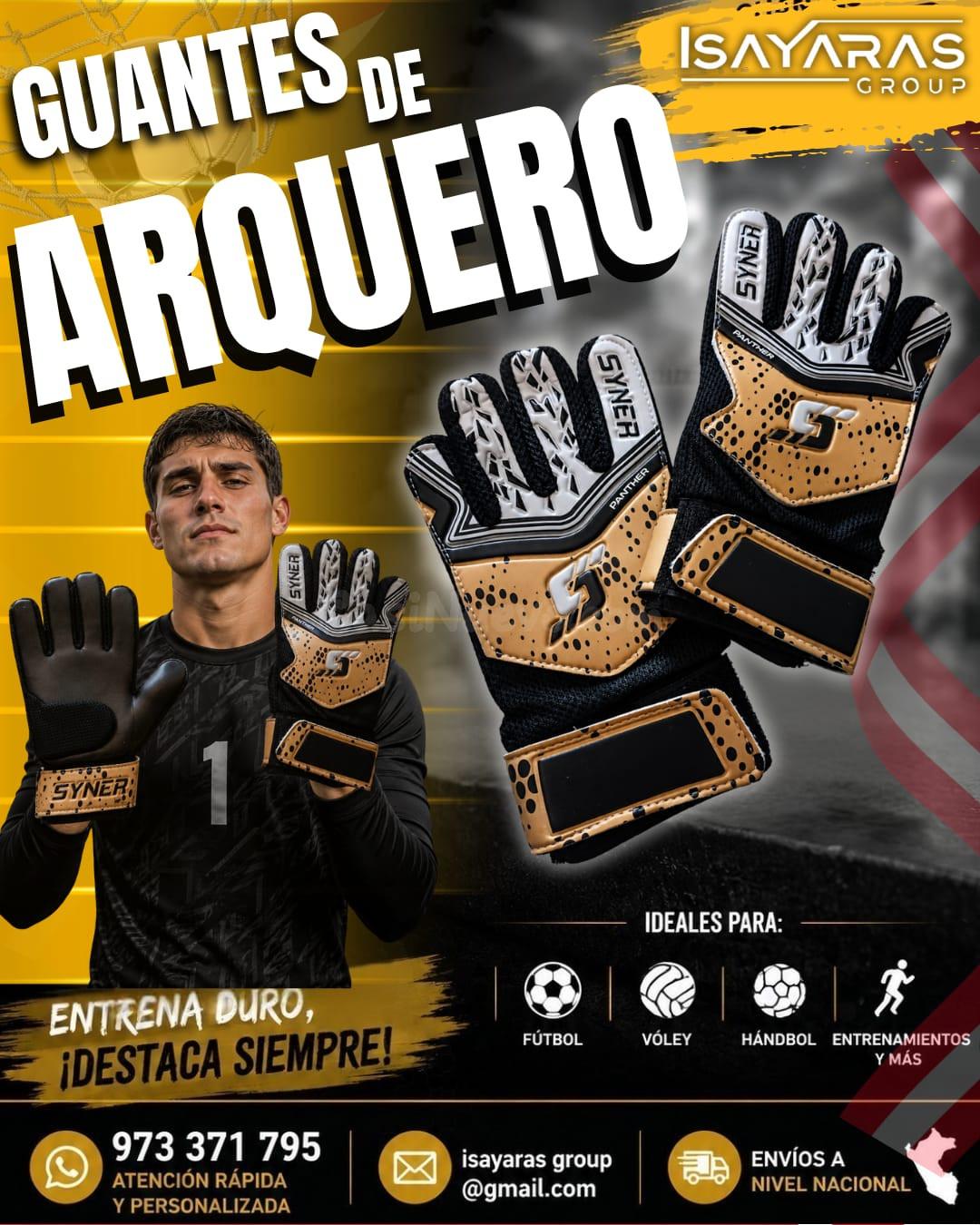 GUANTES PARA ARQUERO- CALIDAD Y BUEN AGARRE EN - ISAYARAS GR