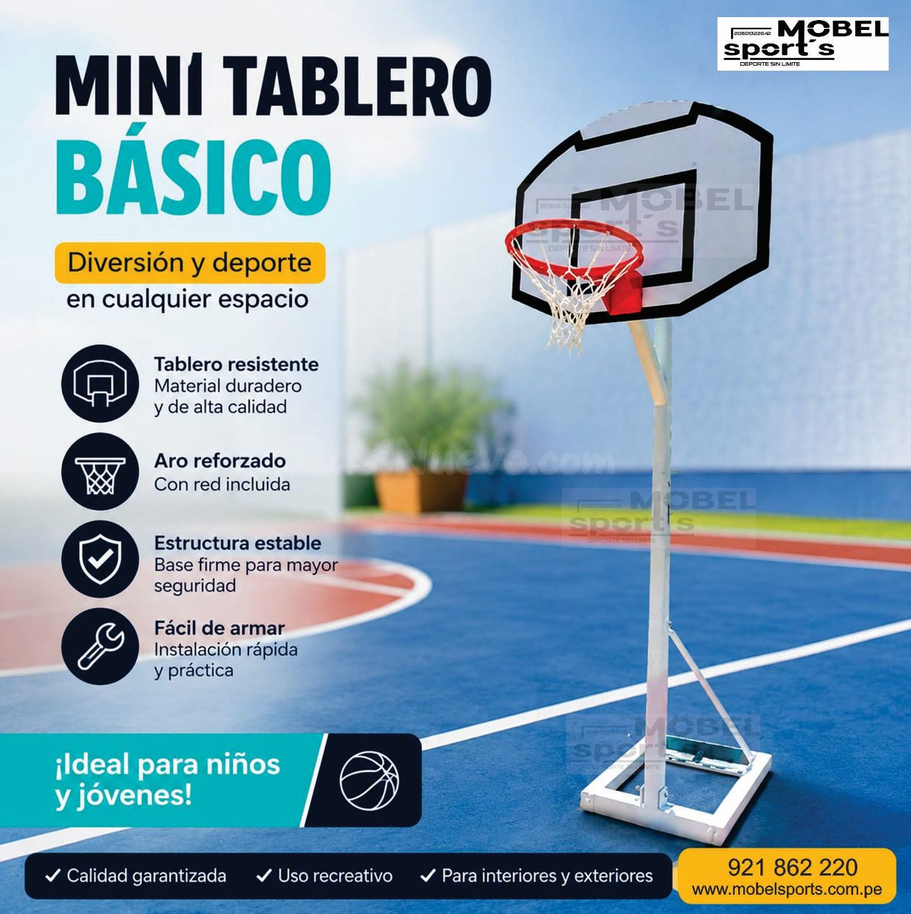 Tablero básico de baloncesto mini / mobel sports
