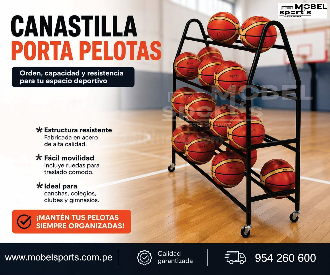 Porta pelotas deportivas resistente / MOBEL SPORTS