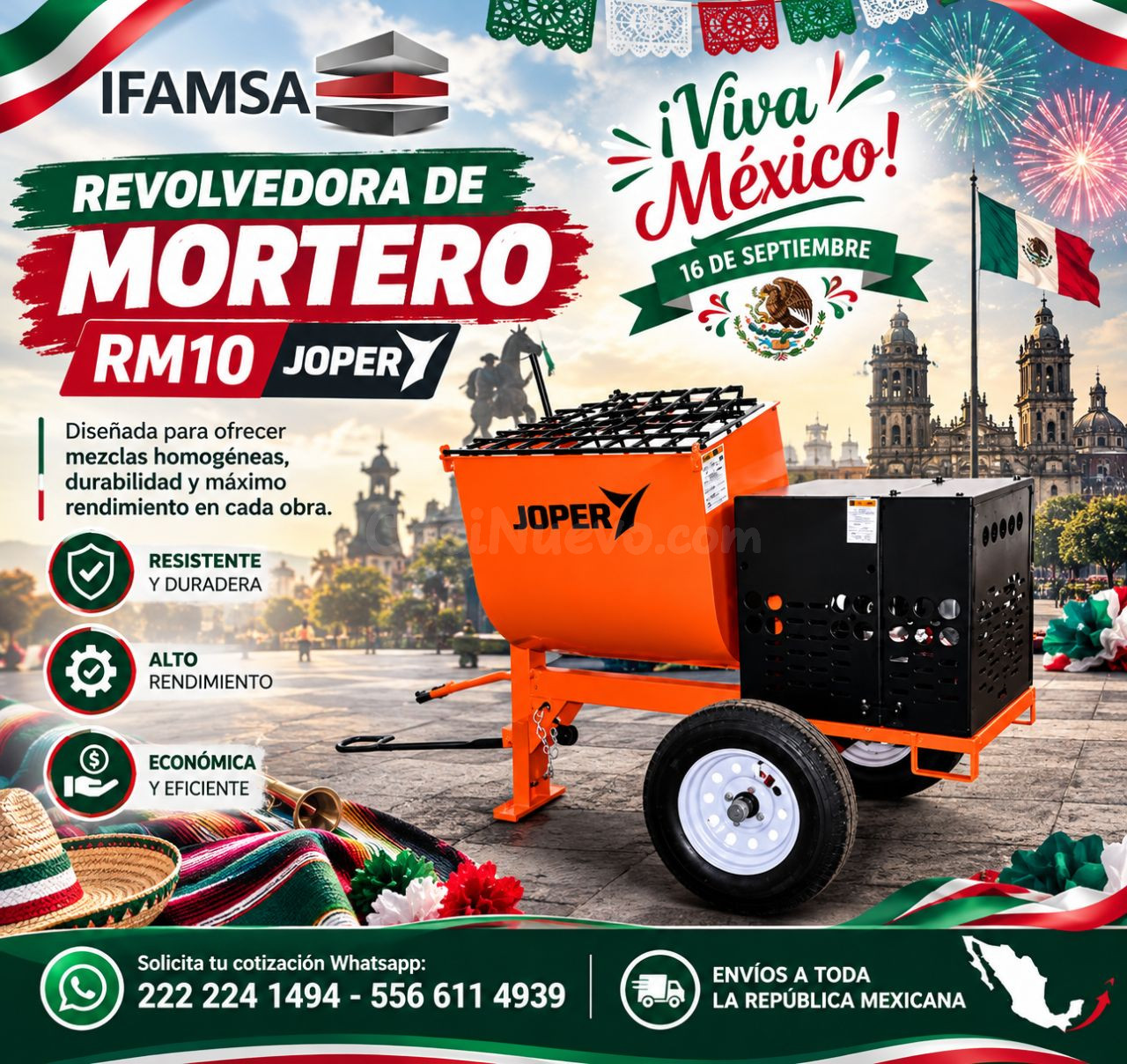 Revolvedora de mortero JOPER RM10