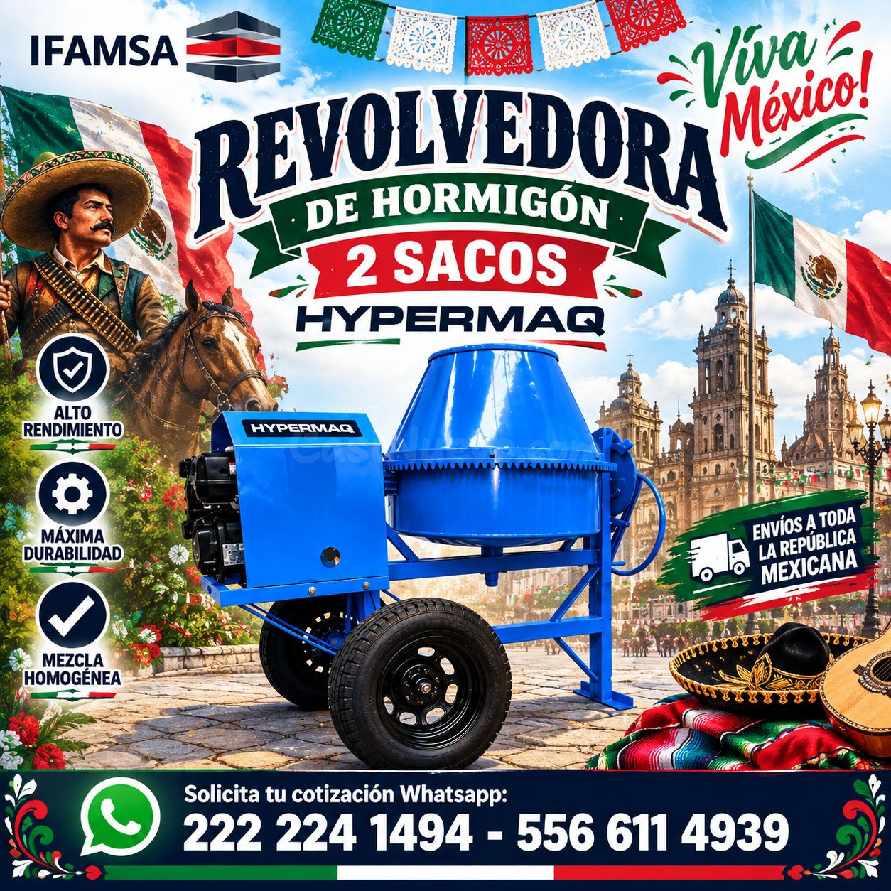 REVOLVEDORA DE HORMIGÓN 2 SACO
