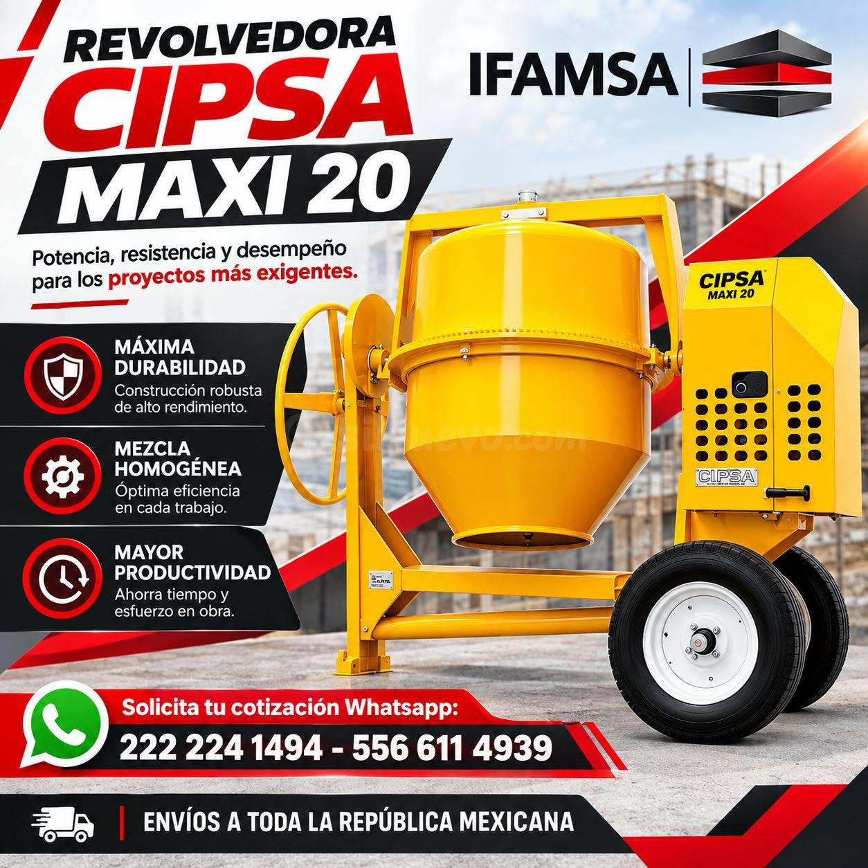 REVOLVEDORA MAXI 20 CIPSA OLLA METÁLICA