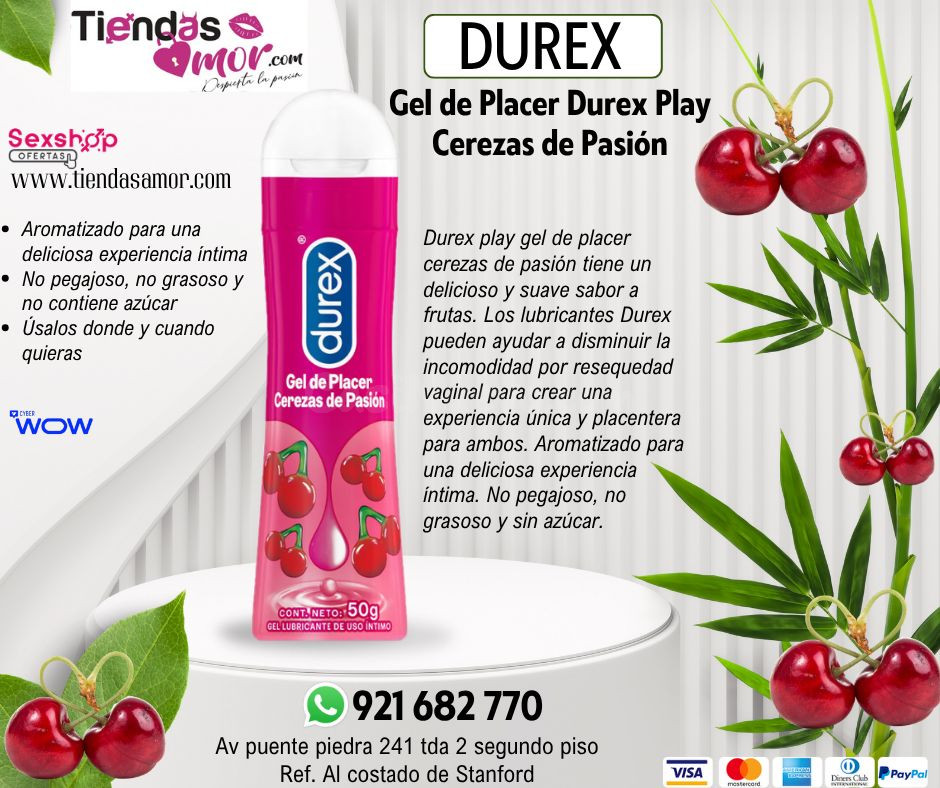 Gel Durex Play Cerezas 50ml/desarrollo del Pene, Potencia Sexual Eyaculación Precoz, Impotencia 921682770 ENVIOS NACIONAL Lima y Departamentos