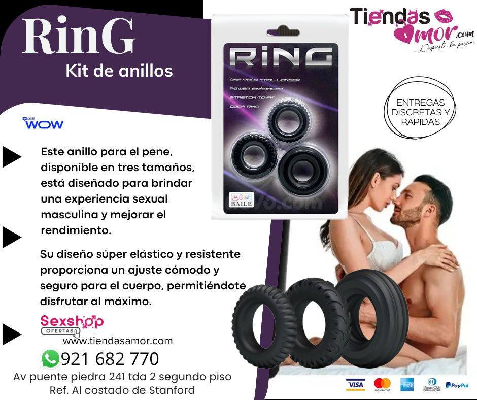 Kit de anillos para el pene disfrutar al máximo/desarrollo del Pene, Potencia Sexual Eyaculación Precoz, Impotencia 921682770 ENVIOS NACIONAL Lima y Departamento en Puente Piedra