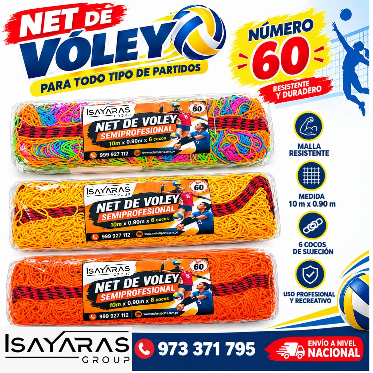 NET SEMIPROFECIOINAL DE ALTA CALIDAD PARA TUS JUEGOS DE VOLE