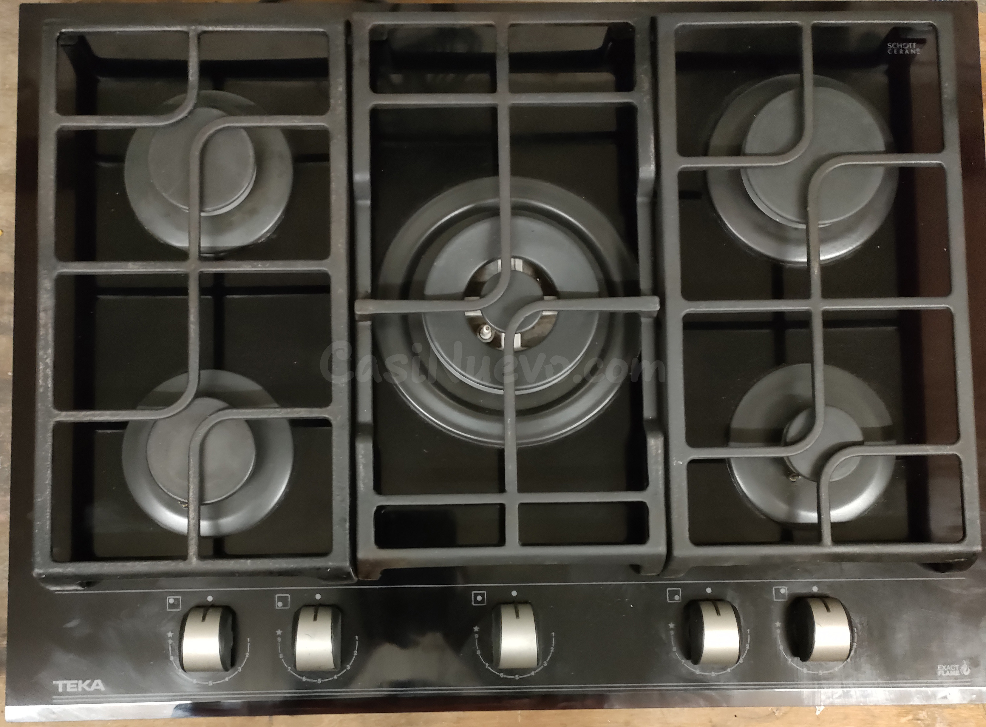 VENDO PLACA CONVENCIONAL GAS NATURAL TEKA SCHOTT CERAN GAS HOB CERAMIC GLASS MODELO GZC 75330 XBN CÓDIGO 112570052