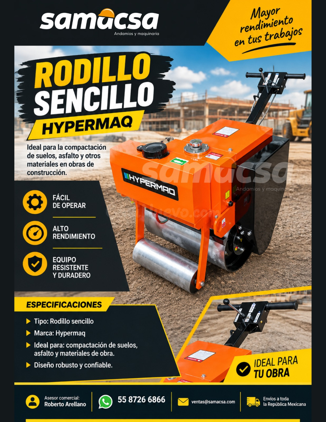 ¡RODILLO SENCILLO HYPERMAQ!