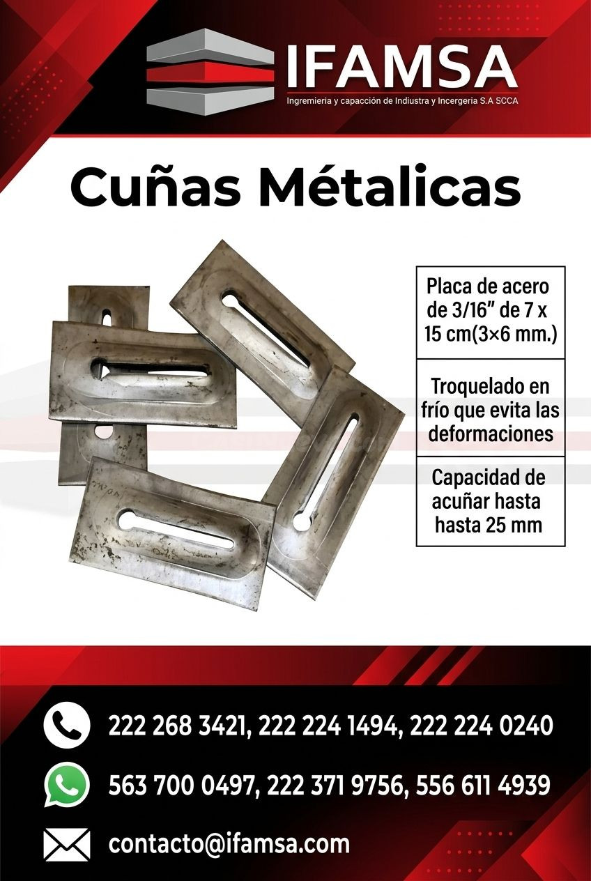 Cuñas metálicas para aceración industrial