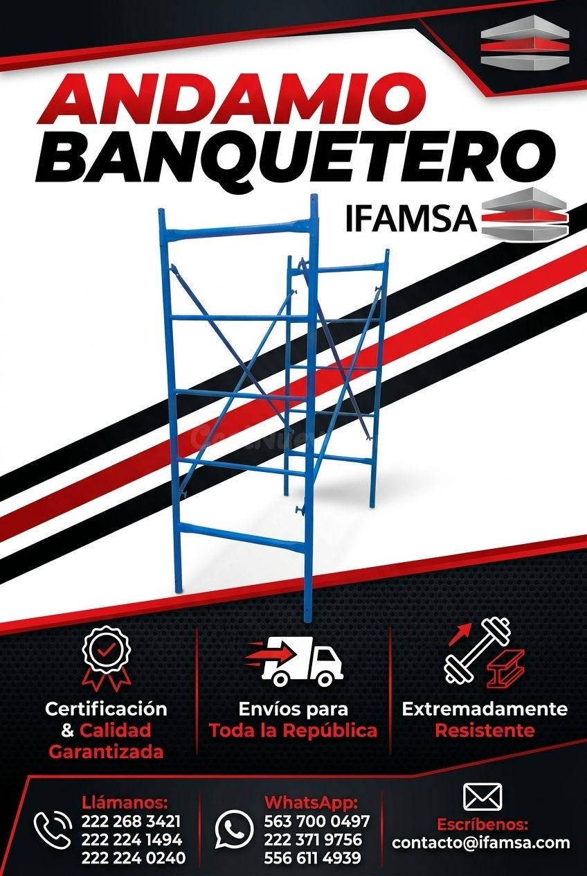 Andamio banquetero metálico resistente