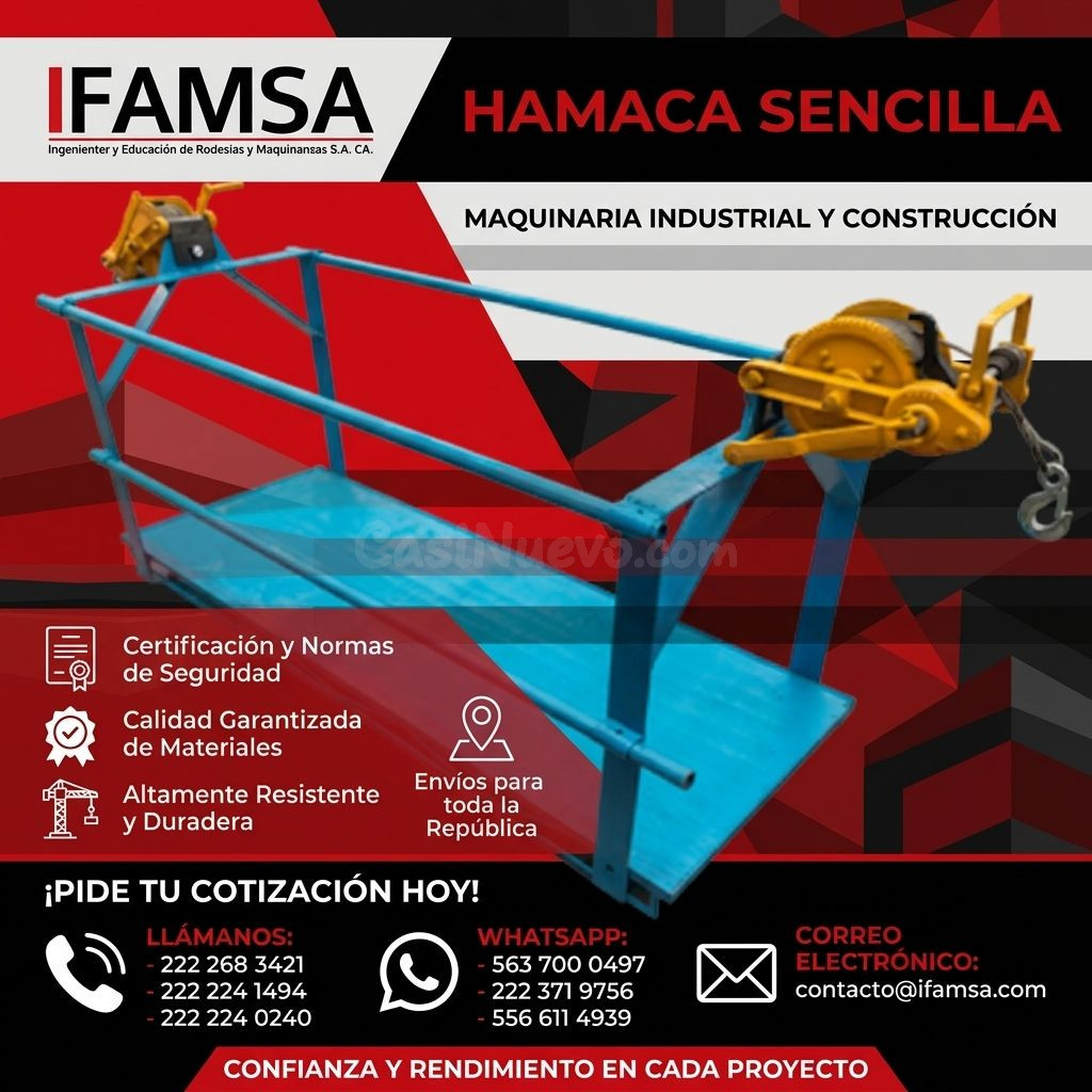 Hamaca sencilla industrial para maquinaria pesada