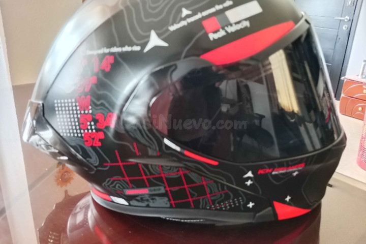 Casco integral HMT negro con detalles rojos 2020