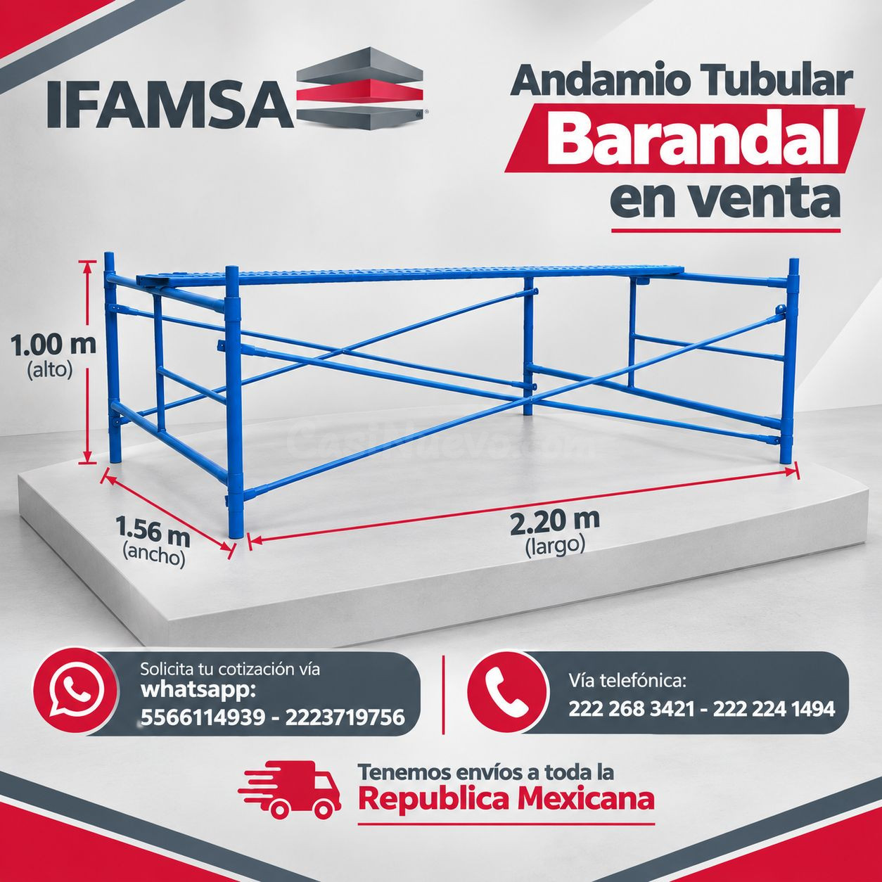 Andamio tubular baranda para venta