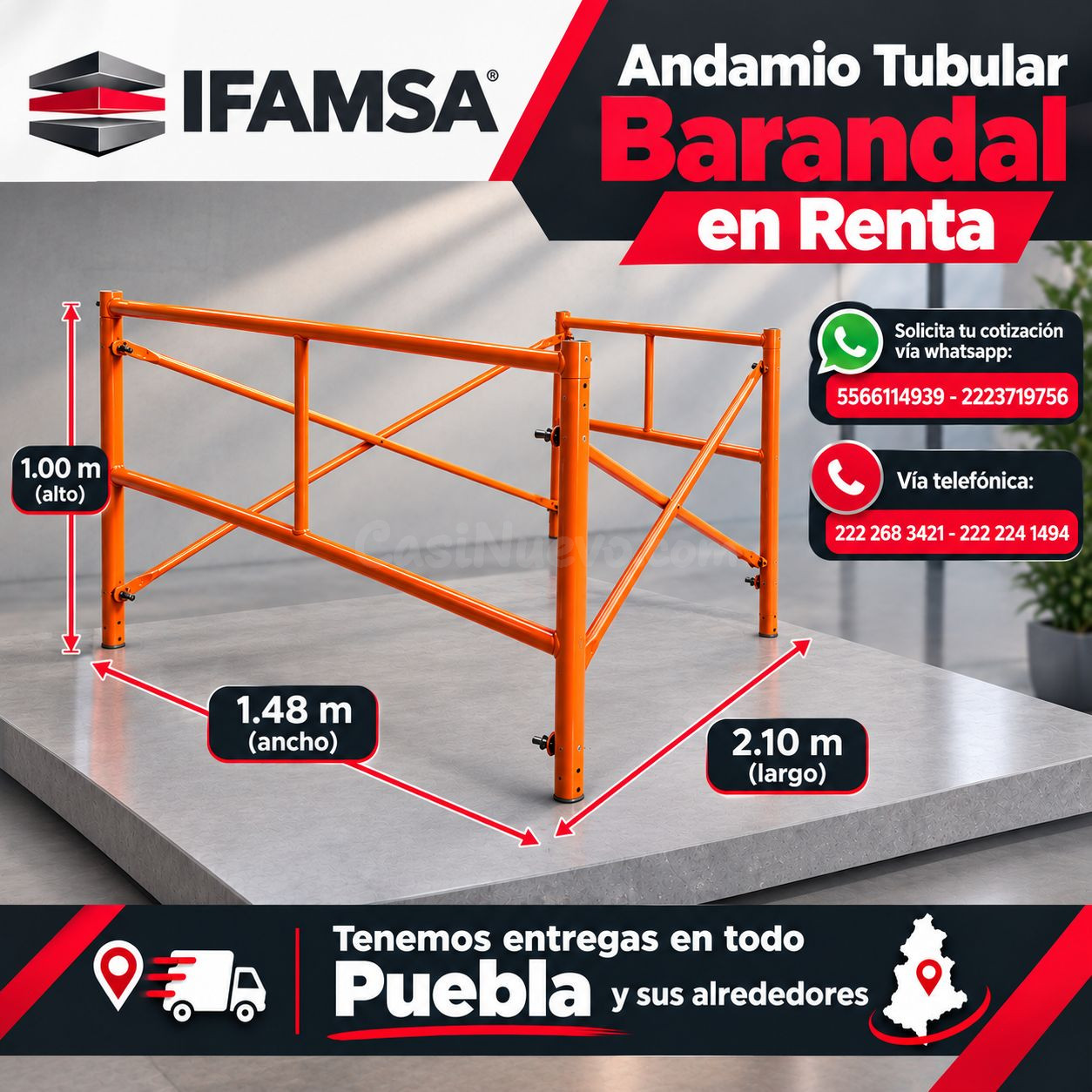 RENTA DE ANDAMIOS BRD 1m*1.48m*2,10M