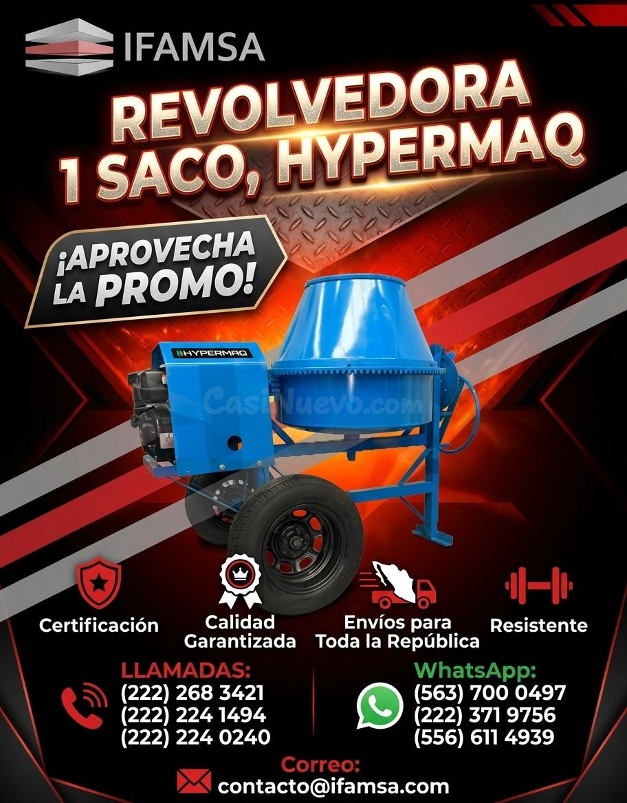 Revolvedora de concreto Hypermaq 1 saco