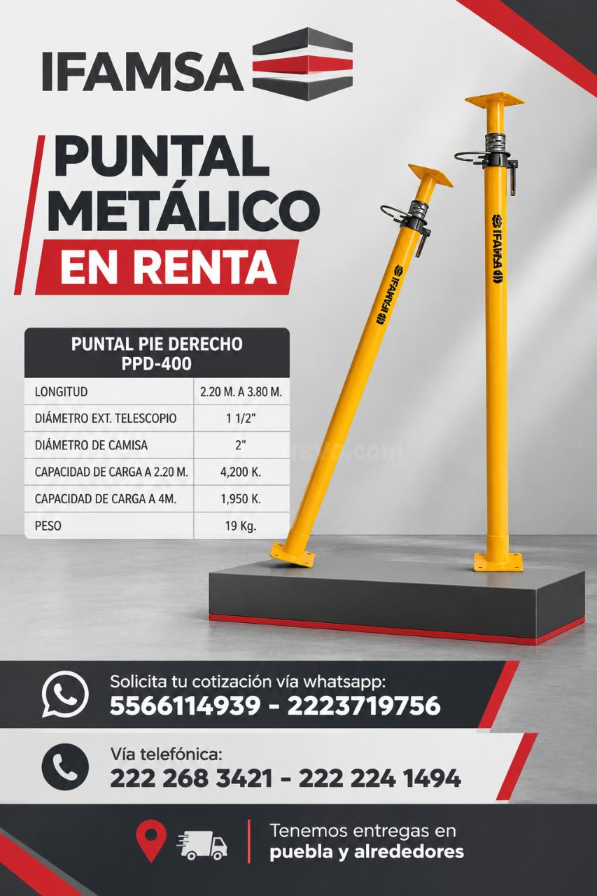 RENTA DE PUNTAL METALICO AMARILLO