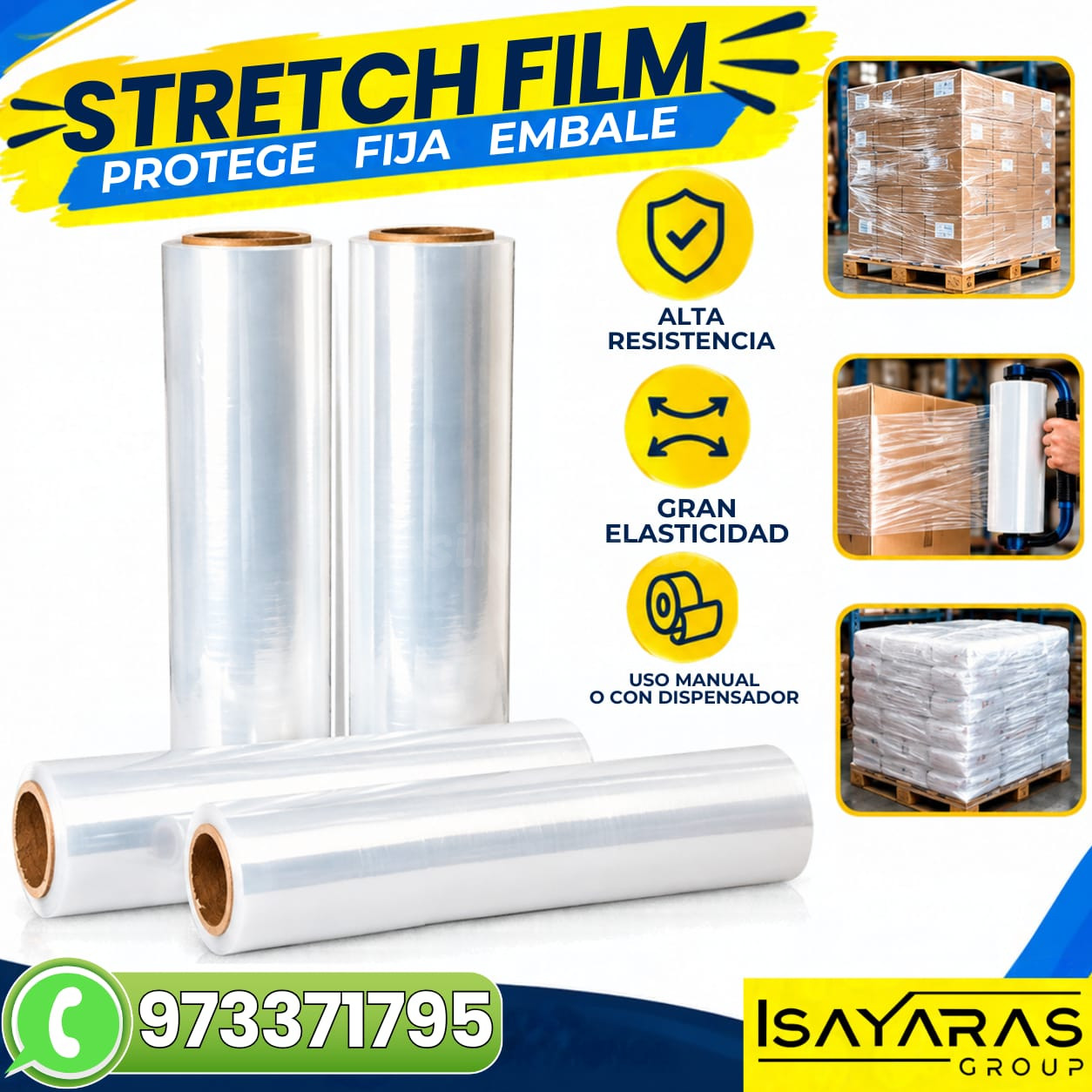 STRETCH FILM TRANSPARENTE — Protege, Fija y Embala con Confi