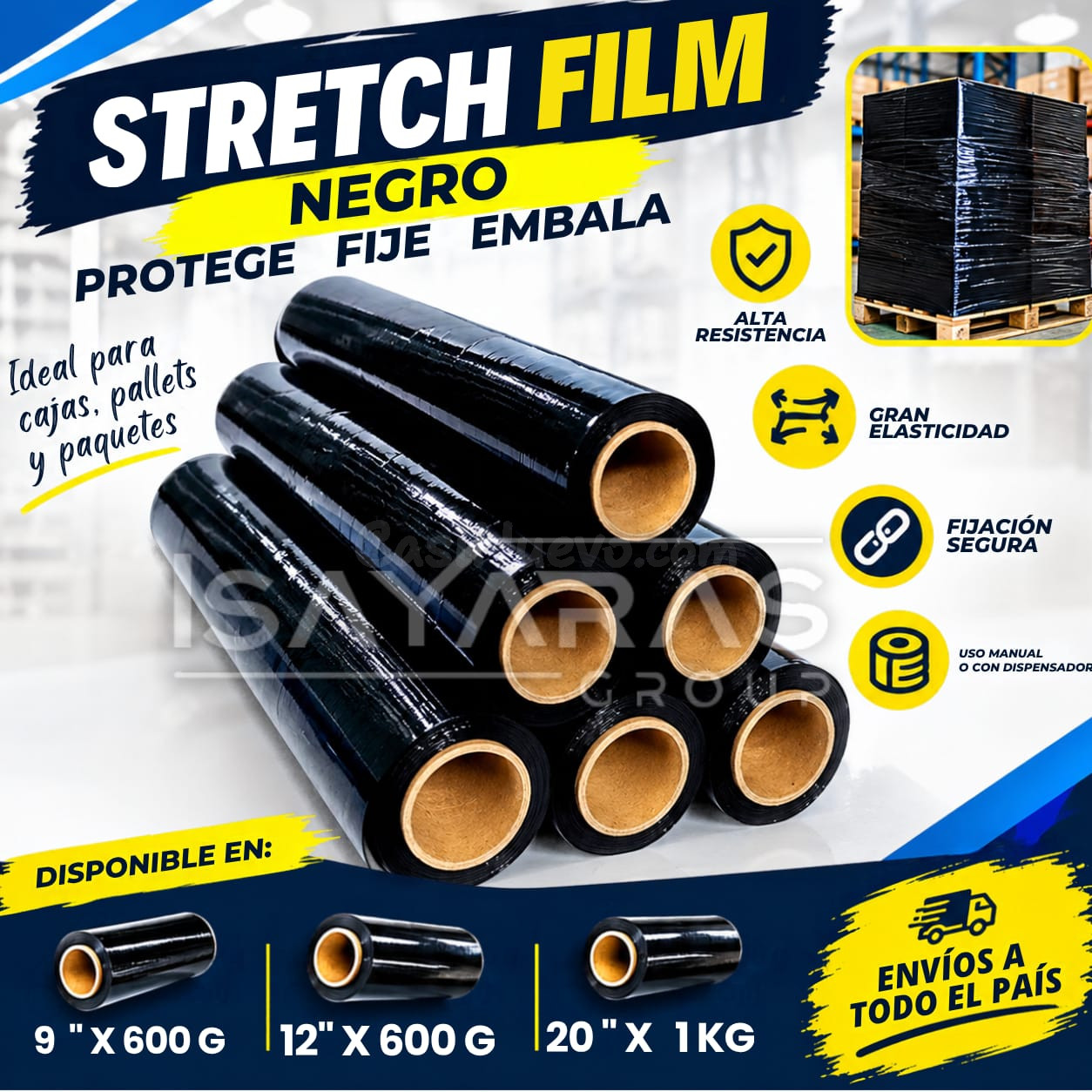 STRETCH FILM NEGRO — Protección, Discreción y Fuerza!
