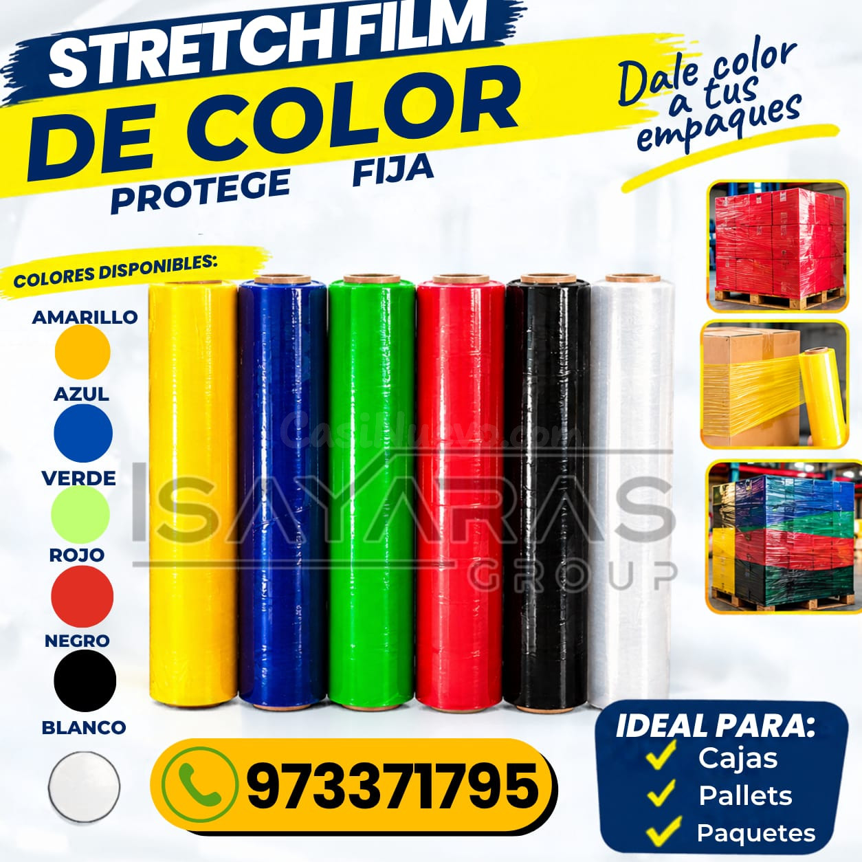 STRETCH FILM DE COLOR — Protege, Fija y Distingue tus Envíos!