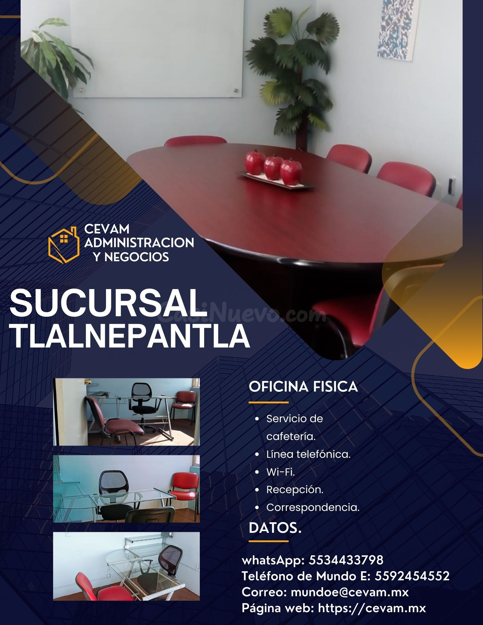 Renta Oficina en Tlalnepantla | $4,500