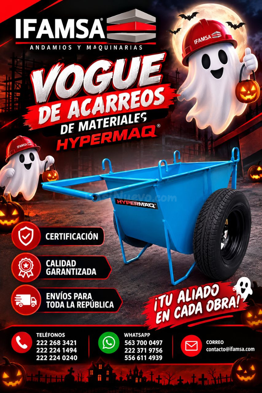 Vogue.Acarre de materiales Hypermaq azul industrial