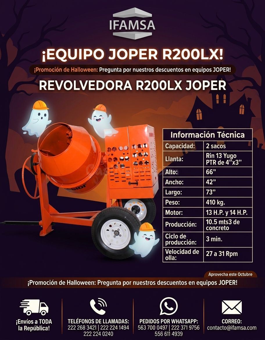 Revolvedora de concreto JOPER R200LX