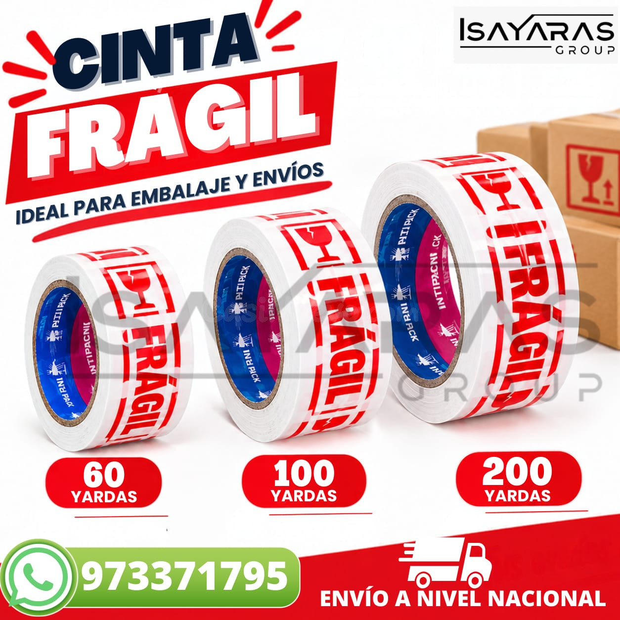 CINTA  ADHESIVA   PARA EMBALAR TUS  PRODUCTOS CON MAS CUIDADO   - ISAYARAS GROUP