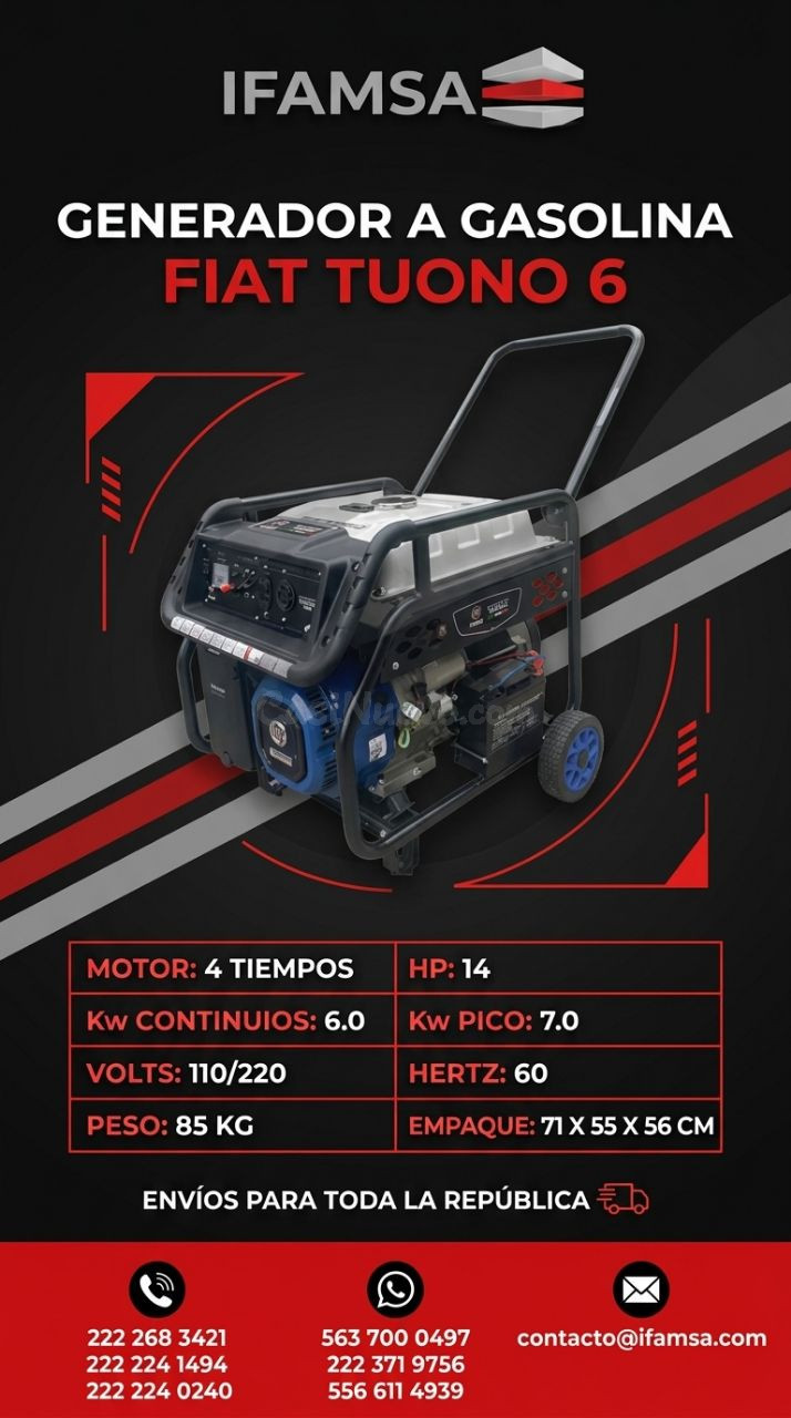 Generador Gasolina Fiat Tuono 6KW