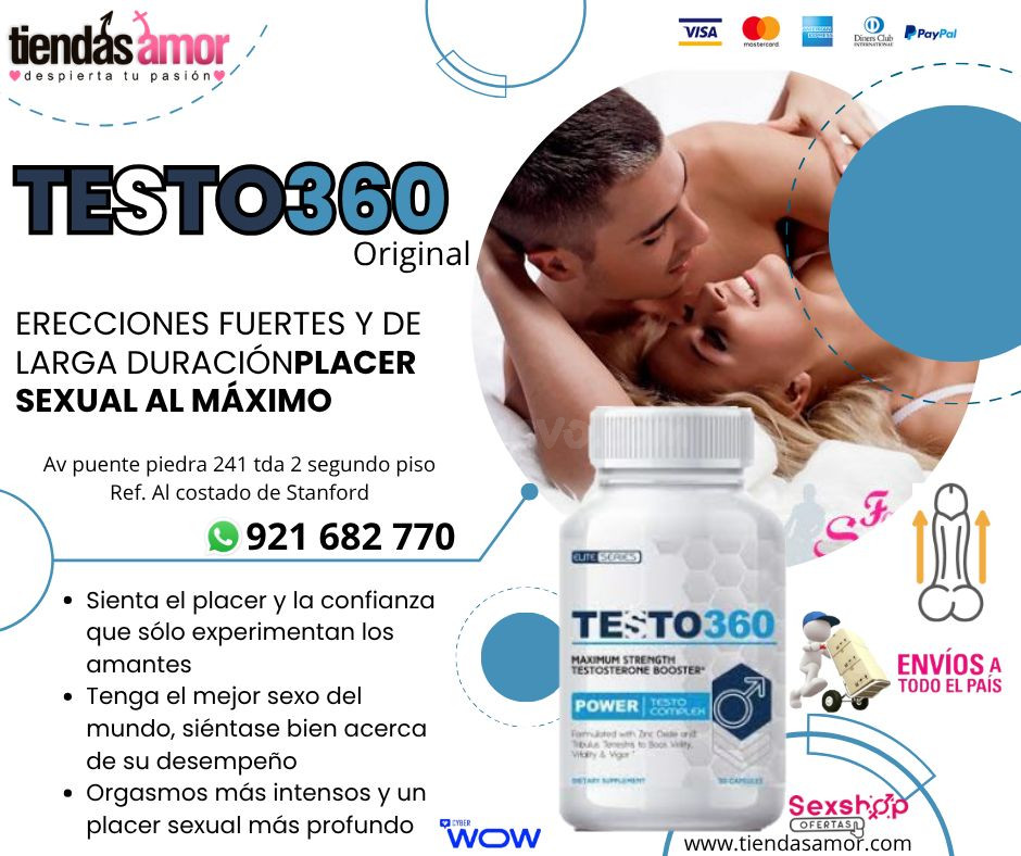 Testo 360 Testosterone 60 Caps Aumente la potencia y la duración de sus erecciones/Desarrolladores Potencia Sexual Productos Exclusivos 921682770 ENVIOS NACIONAL Lima y Departamentos