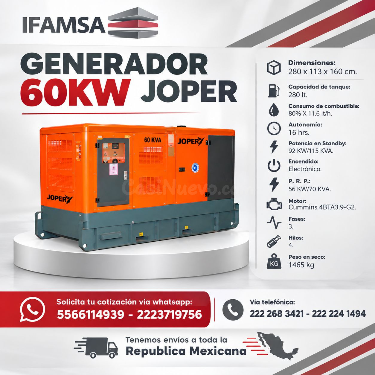 GENERADOR 60KW JOPER IFAMSA PBL