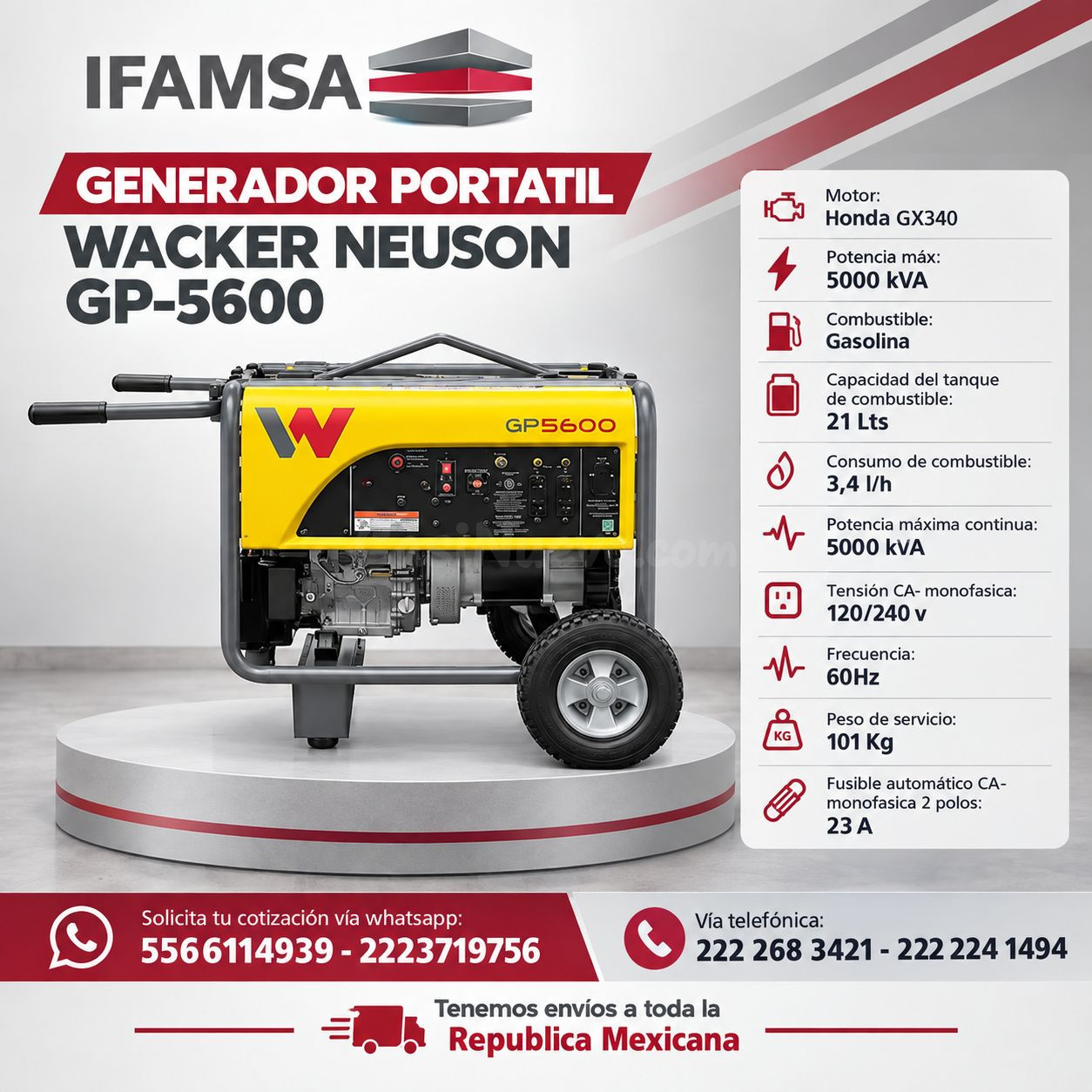 GENERADOR PORTATIL WACKER NEUSON GP-5600