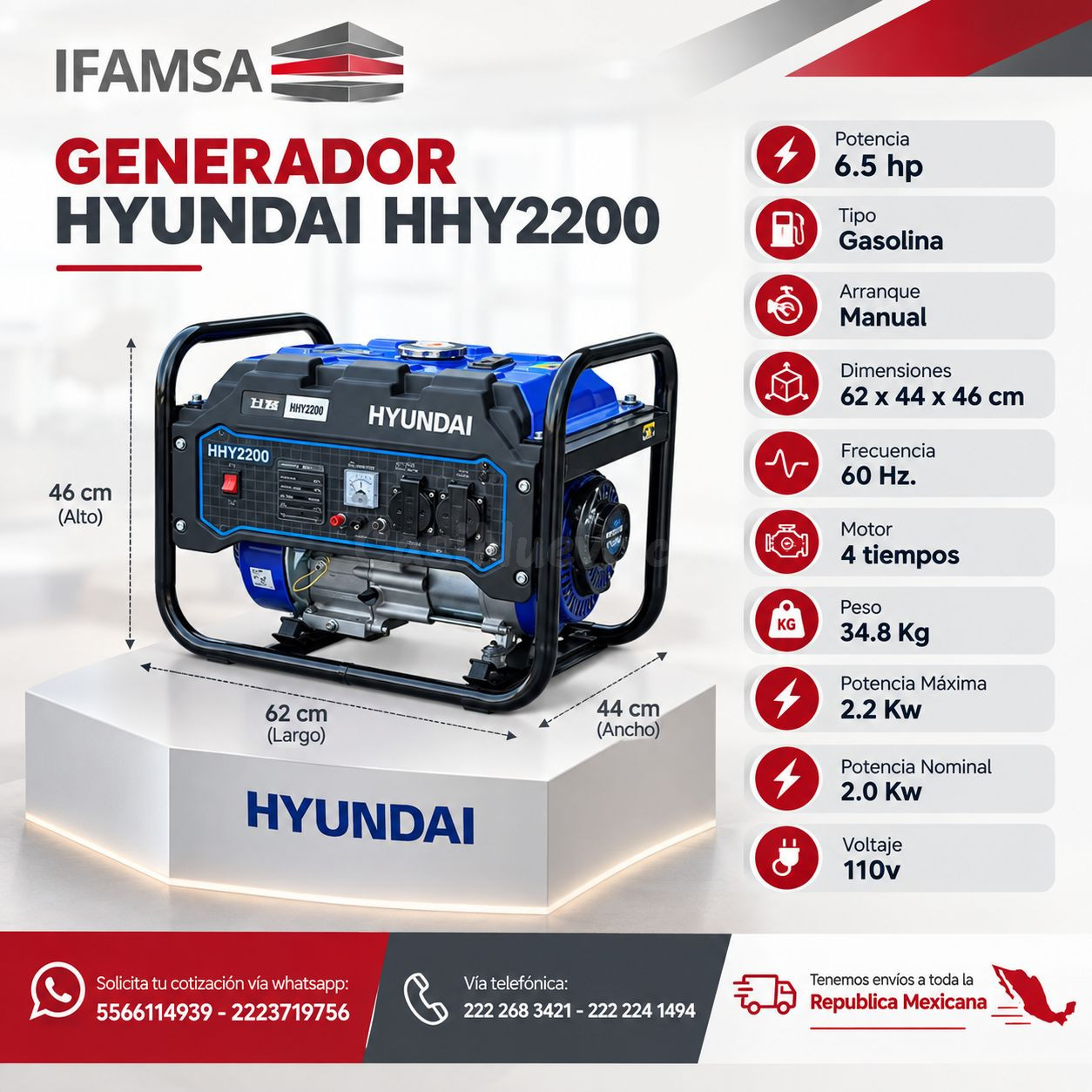 GENERADOR HYUNDAI HHY2200
