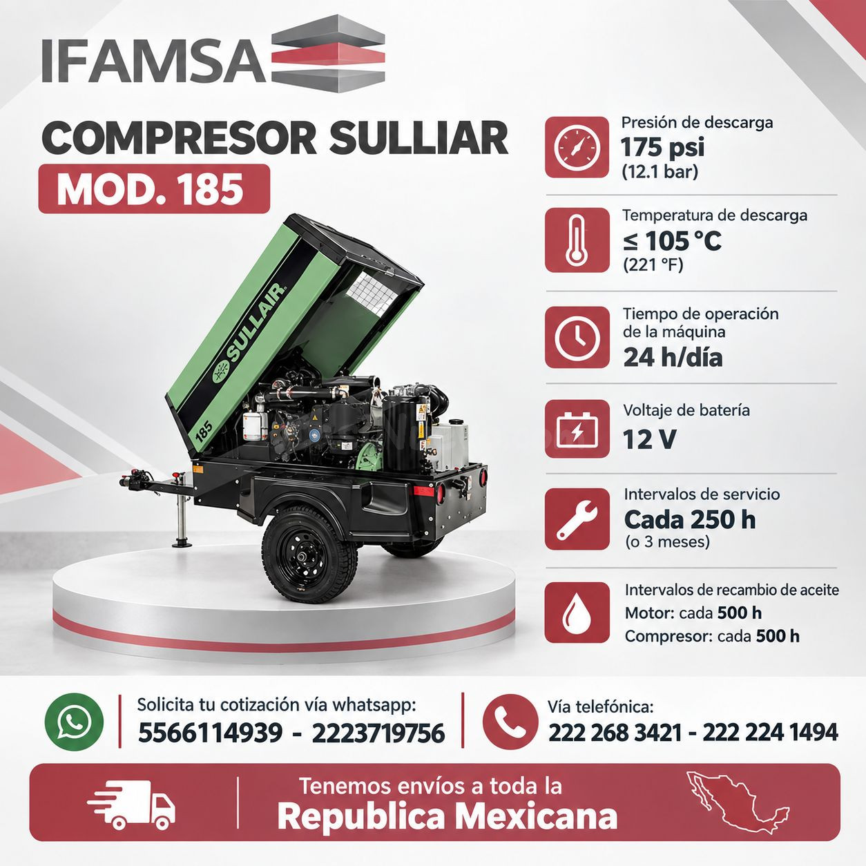 COMPRESOR SULLIAR MOD. 185