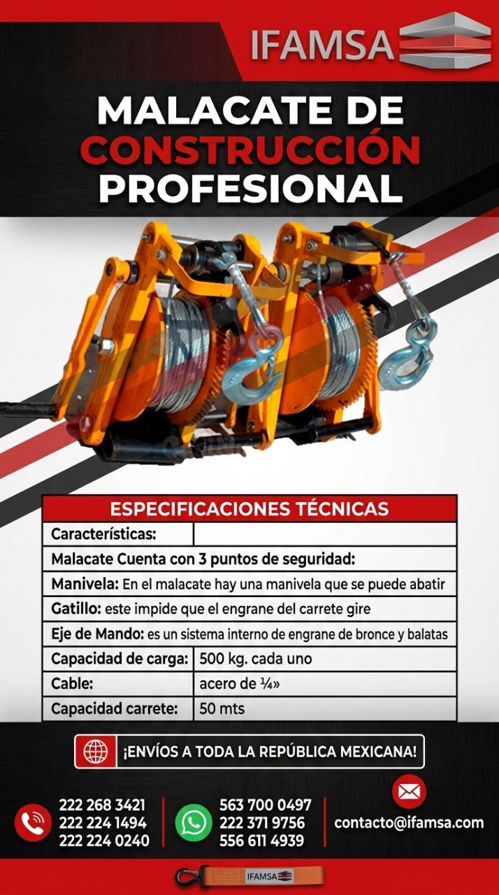 Malacate profesional de construcción IFAMSA