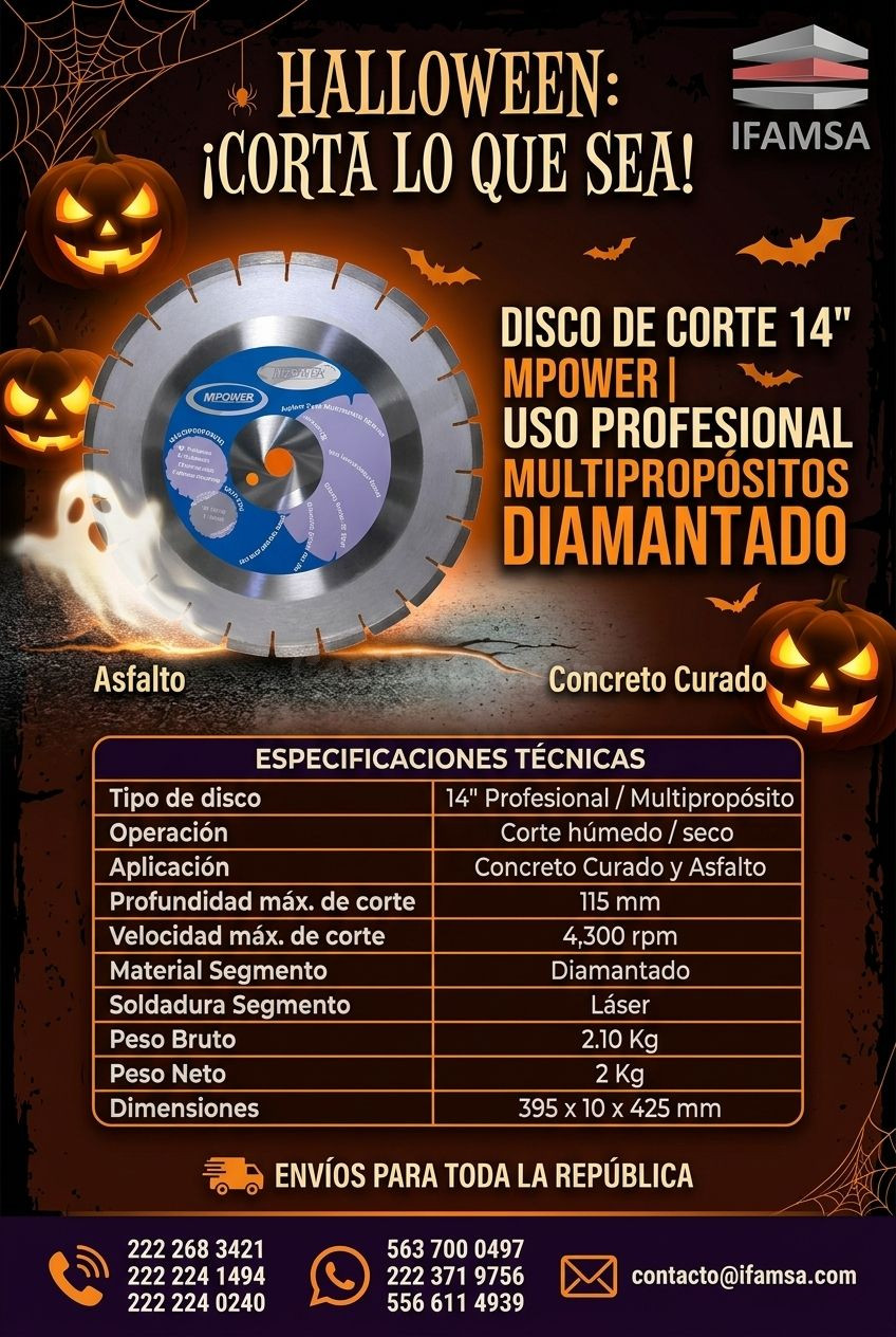 Disco de corte diamantado 14" profesional