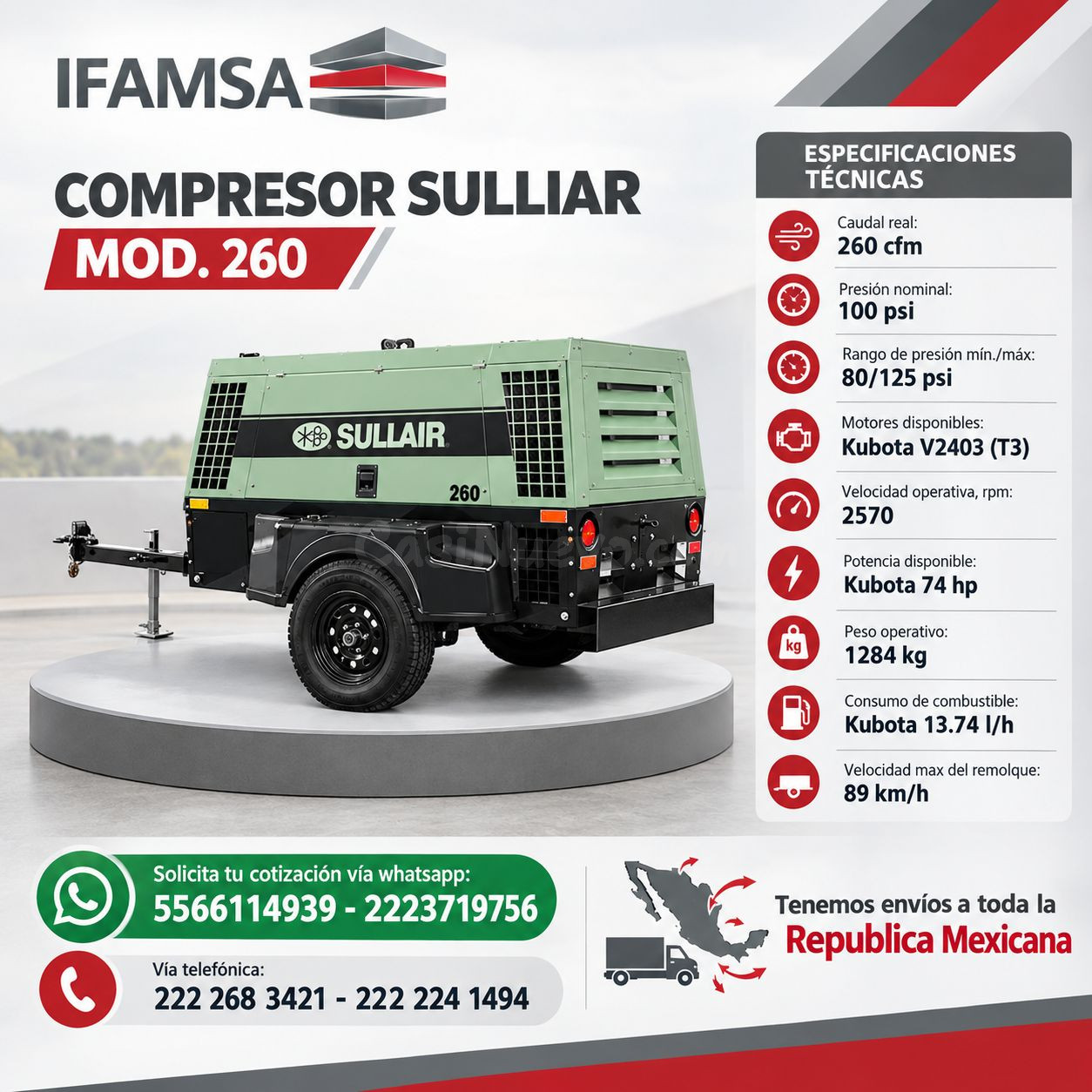 COMPRESOR SULLIAR MOD. 260 IFAMSA