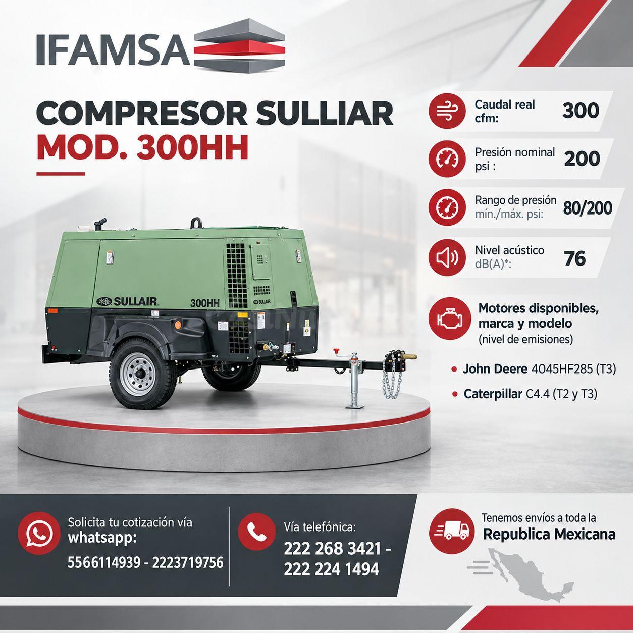 COMPRESOR SULLIAR MOD. 300HH IFAM
