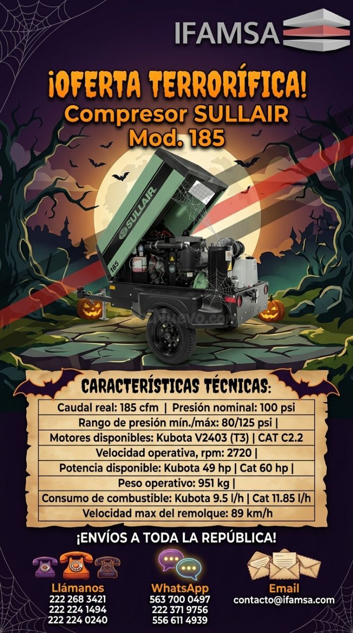 Compresor Sullair Mod. 185 - Oferta Especial
