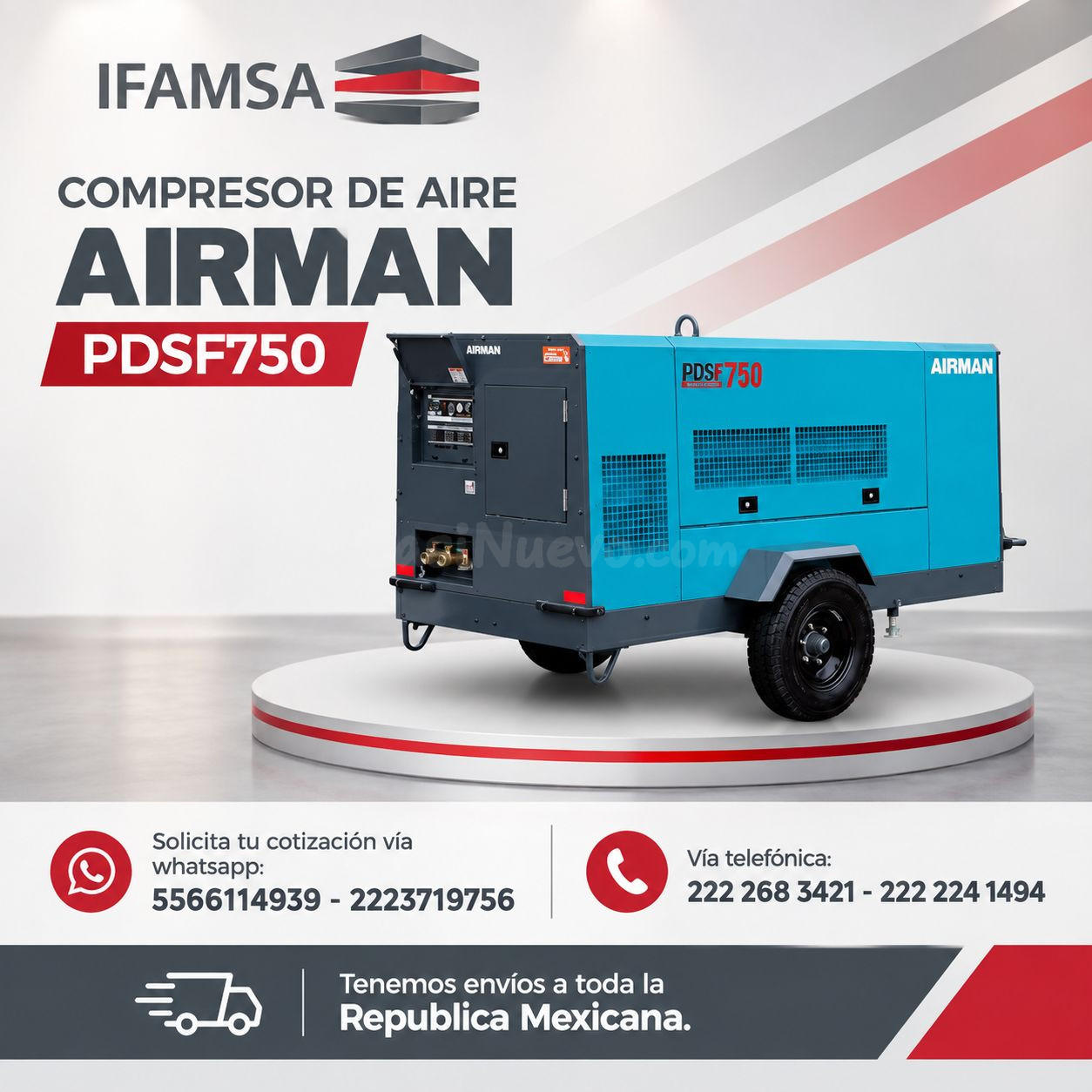 COMPRESOR DE AIRE AIRMAN MOD PDSF750