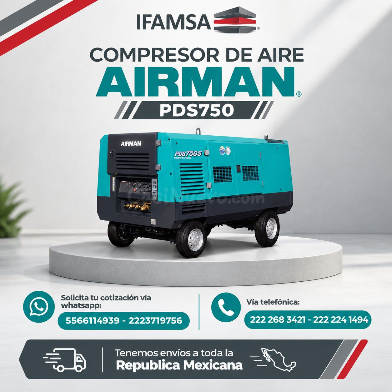 MODELO PDS750 EN MX COMPRESOR DE AIRE AIRMAN