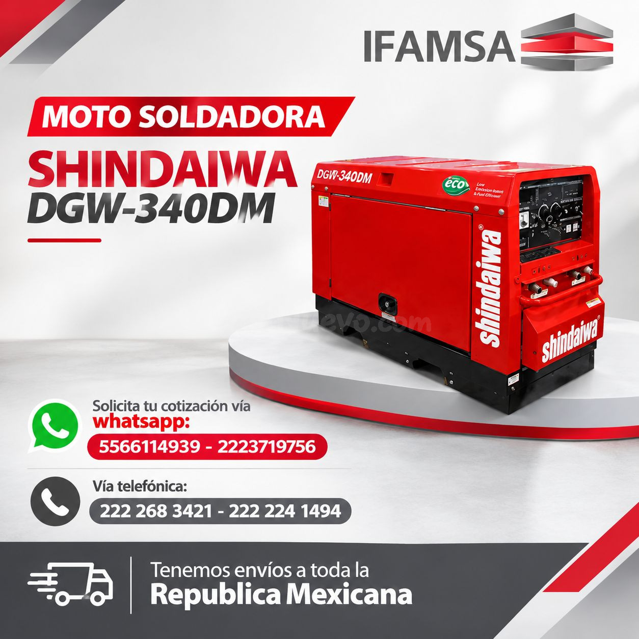MOTO SOLDADORA SHINDAIWA MOD DGW-340DM mx