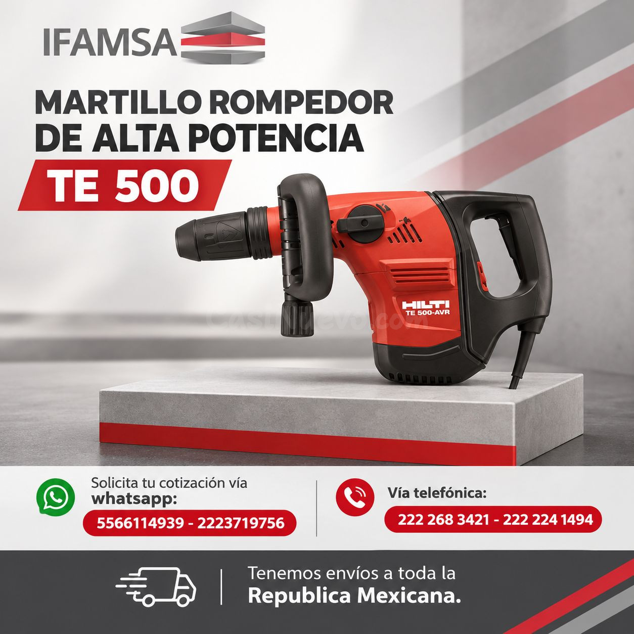 MARTILLO ROMPEDOR DE ALTA POTENCIA TE 500