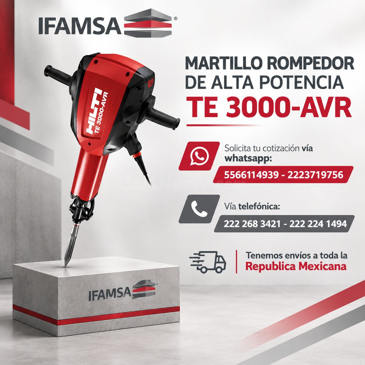 MARTILLO ROMP DE ALTA POTENCIA TE 3000-AVR
