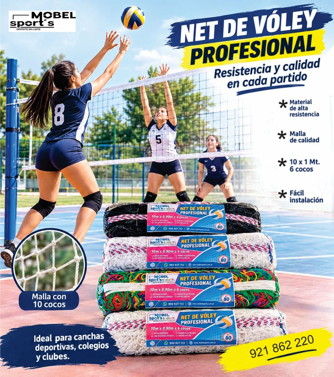 Red profesional de voleibol 10x1m