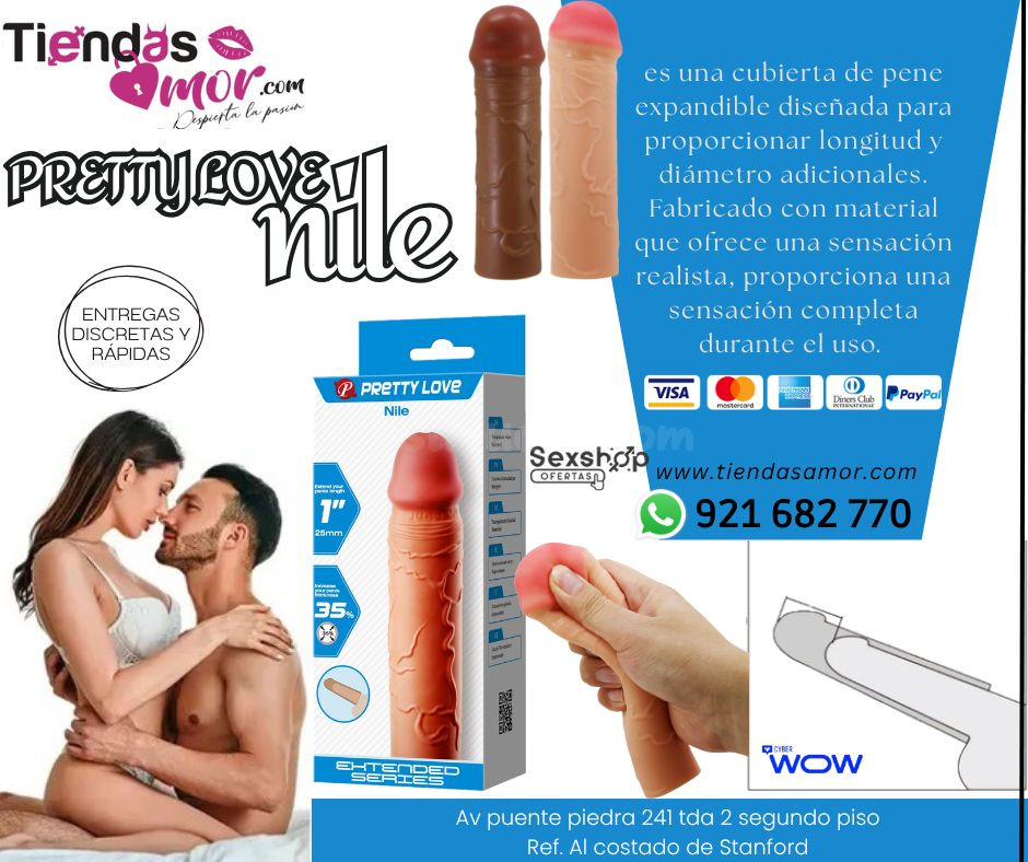 Pretty Love Nile Extensión Pene Realístico 25mm material realista/Desarrolladores Potencia Sexual Productos Exclusivos ENVIOS NACIONAL Lima y Departamentos en Puente Piedra