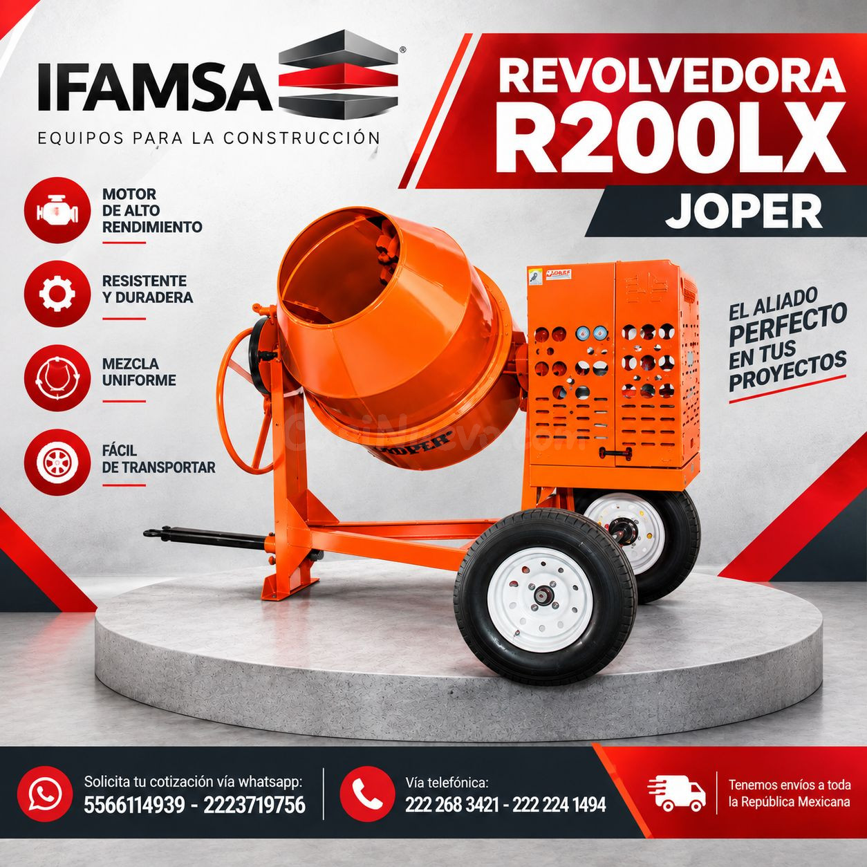 Revolvedora de concreto Joper R200LX