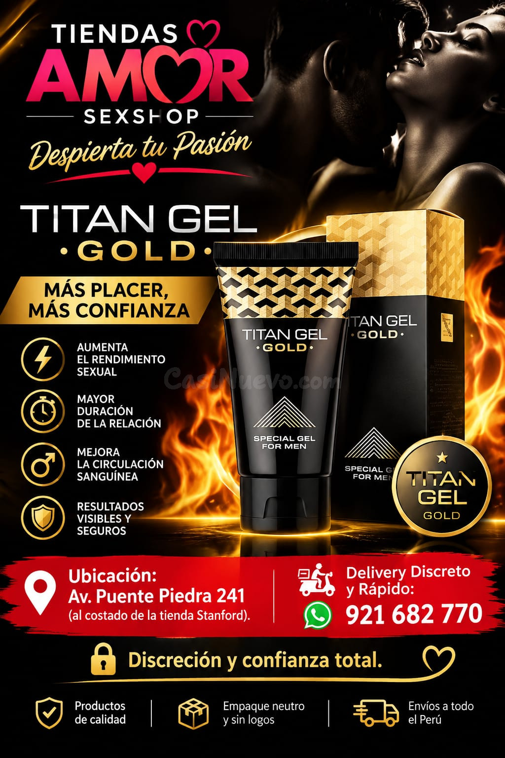 agrandamiento de pene Titan Gold 50 ml natural para la mejora/Desarrolladores Potencia Sexual Productos Exclusivos ENVIOS NACIONAL Lima