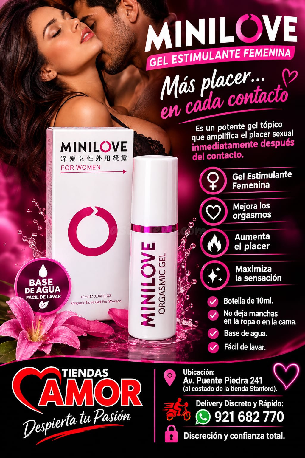 GEL ORGASMICO FOR WOMEN MINILOVE placer sexual inmediatament